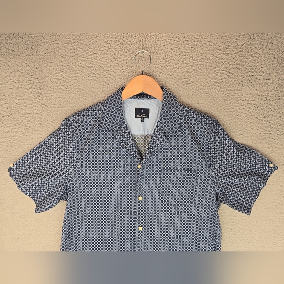 Ben Sherman Mens Wellsburg Shirt Sz S Diamond Print Short Sleeve Summer Days - Picture 3 of 12